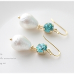 ＊しずくコットンパールとビジューピアス＊