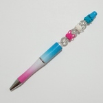 水引猫ちゃんグラデーションボールペン(水色白ピンク)