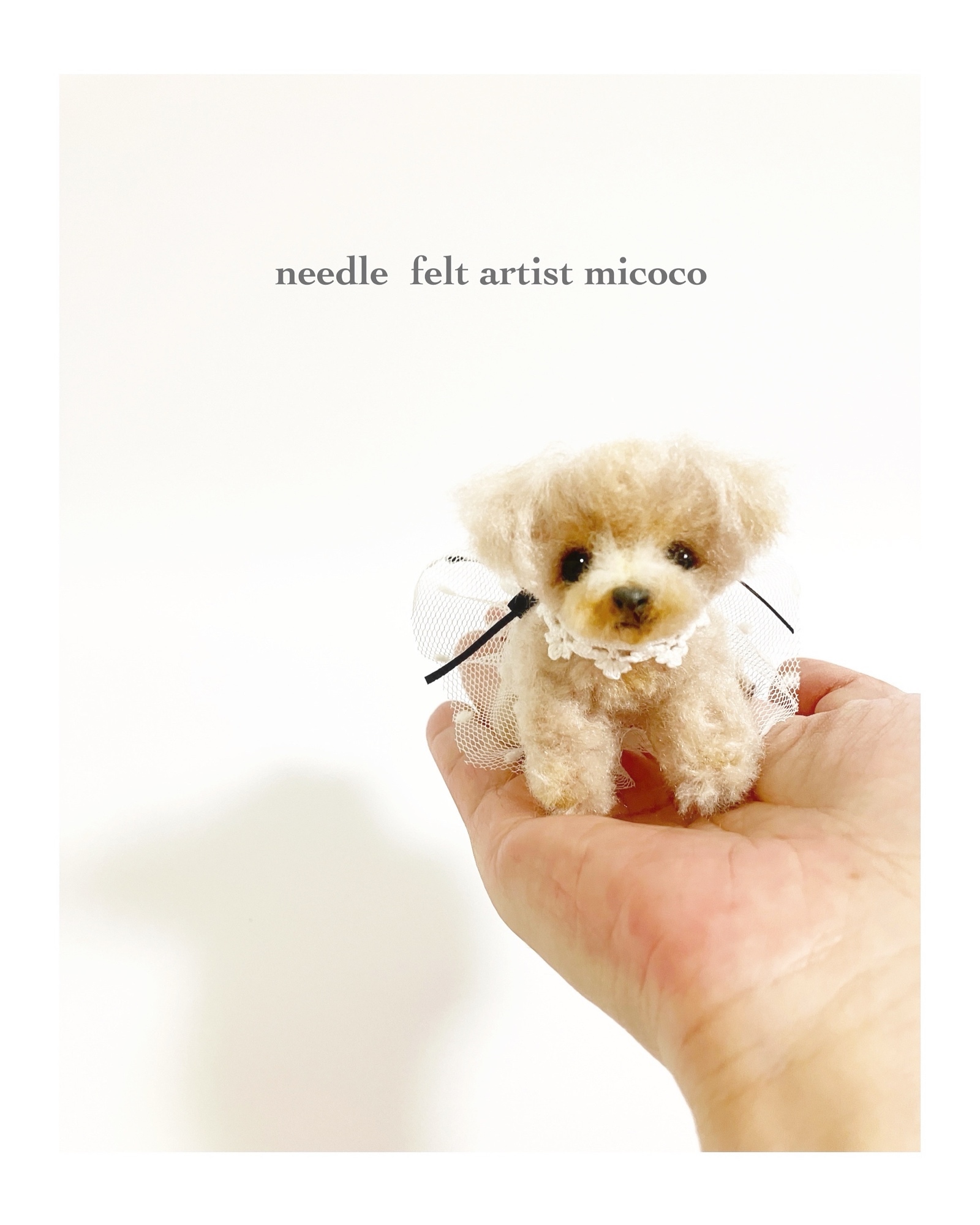 羊毛フェルト犬｜手のりサイズ｜ビションフリーゼ｜ビションプー｜犬｜ハンドメイド 羊毛フェルト犬｜手のりサイズ｜ビションフリーゼ｜ビションプー