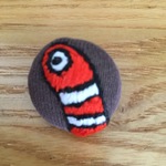 にしきあなごの刺繍ピンブローチ