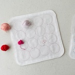 刺し子ハンカチ　丸つなぎ　蝶々さんも　