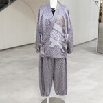 作務衣・正絹・紫・お寺巡り・着物リメイク