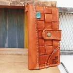 ＜ご予約品＞メッシュレザー手帳型スマホケース＊牛革