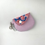 ミニポーチ　キーケース　ピンクのバラ