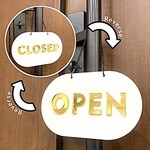 【送料無料】オープン&クローズ マットアクリルGOLDプレート OPEN CLOSED店舗用 看板 お店看板 