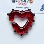 HEART earcuff ( Metal red Heart / メタルレッドハート ) // 片耳用 