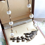 Lily of the valley すずらんとヴィンテージパールのネックレス 