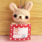 うさぎのネームホルダー（ピンク）