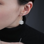 期間限定 「透明」 イヤリング　紙 アクセサリー シルバー 折り紙 