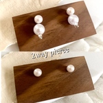 2way しんぷるパールピアス ＊ (両耳) ［おまけ付］パール シンプルクリア シルバー お洒落 