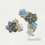 【SALE】フラワーイヤーカフset＊空色＊