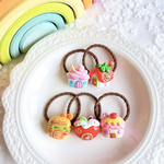 《5個セット》　おみせやさんおうちヘアゴム　/   キッズヘアアクセサリー　キッズヘアゴム　ベビーヘアアクセサリー　ベビーヘアゴム　髪ゴム　お家　いえ　おままごと　お店　お店屋さん