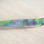 titanium hairpin・羽のチタンヘアピン・絵画のような青や金・マットC