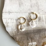 crystal hoop earring(gold)