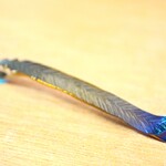 Titanium hairpin・飾り羽のチタンヘアピン６４mm・受注生産