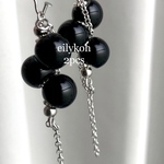 NEW オリジナル　2個/ ブラック　シルバーチェーン　コネクター　MCH316