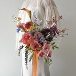 〈ブートニアset〉テラコッタ/ボルドー/バーガンディ/アーティフィシャルフラワーブーケ　ウェディングブーケ　造花ブーケ