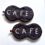 新作⭐︎ダブルコースター⭐︎チェック柄⭐︎刺繍入り　プレゼントにも　1枚