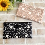 ラミネート 通帳ケース カメリア柄　お札ケース　お札ポーチ