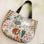 ラウンドトートバッグ【 森のどうぶつ / グレージュ 】