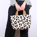 秋冬に⭐︎持ち手しっかり⭐︎【フランス生地✳︎ ゴブラン織　ヒョウ柄】Lサイズトートバッグ