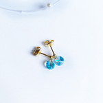 一粒のクリスタル＊小粒アクアマリンシマー（ピアス／イヤリング）