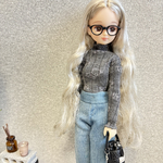 グレー　くまさん柄　ニット　トップス　ピュアニーモ　ドール　コート　アウター　ワンピース　ブルゾン