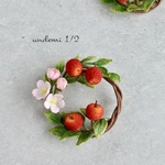 *送料無料*♪     【受注制作】〜りんごのリースブローチ♪〜
