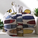 お魚模様のオーブンミット(鍋つかみ)