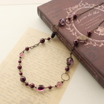 アメジストパールのアンティークロングネックレス