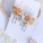秋桜　コスモス　ピアス　イヤリング　ディップアート　レジン　サージカルステンレス　