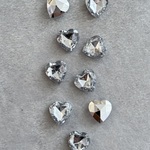 在庫処分〔8個〕アクリル　ラインストーン　ハート　クリア　台座なし
