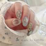 no.239 Retro Blossom 🪞🌼𓍯  マグネットネイル　フラッシュ　レトロネイル　フラワーネイル　くすみカラー　ニュアンスネイル　前撮り