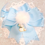 ラビットテールリボン♡ヘアクリップ (ブルー) うさぎ ロリィタ ロリータ 量産型 地雷 メイド コンカフェ ヲタ活 推し活 プレゼント ギフト 双子コーデ キッズアクセ 青 水色 青推し 冬 ファー