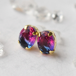 glass jewel【fuchsia＆blue】 ピアス/イヤリング変更可