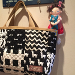 K様Geometric monotone&wave pattern パッチワーク＆キルティングトートバッグ