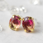glass jewel【purple＆yellow】 ピアス/イヤリング変更可