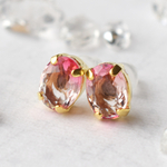 glass jewel【pink＆clear】 ピアス/イヤリング変更可