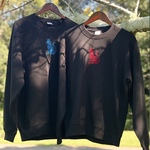 猫と薔薇の刺繍スウェット｜ペア・プレゼントにおすすめ