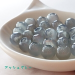 【40個/10㍉】【ba-b-322】❁アンティークカラーキャッツアイ鈴丸ビーズ❁アッシュグレイ❁
