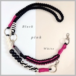 スマホショルダーストラップ【Black×pink】パラコード　ハンドストラップ　スマホストラップ　ネックストラップ　マクラメ　携帯ストラップ　モバイルグッズ　スマホケース