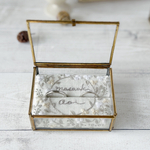 【名前刺繍】刺繍のリングピロー＊Glass box＊【Eternal Bloom】エターナルブルーム＊名入れ記念日刺繍