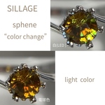 ✳︎ 簡易鑑定付き スフェーン 約5.5mm 天然石 フリーサイズリング ✳︎ シルバー925 ロジウムメッキ 日本宝石科学協会 スフェーンリング　リング　シンプル　一粒　7月誕生石