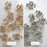 💛華やかな透かしフラワービーズ：シルバー※1セット10個入り
