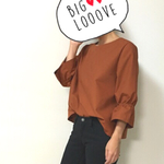 再♡お袖ふんわり♡トップス、レンガ色