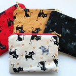 黒ねこ＊フラットポーチ