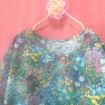 油彩画風フラワー ゆったりワンピース mix