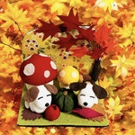 【受注制作】ちりめん細工「わんこの秋🍁」