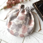 北欧ちょうちょ　まんまる巾着　ピンク