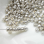 ＊30g＊ ガラスビーズ シードビーズ （600個前後）メタルシルバー ラウンド 3mm 8/0 bz209s